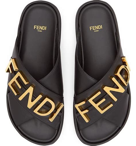 fendi womens slippers|women Fendi sandals black.